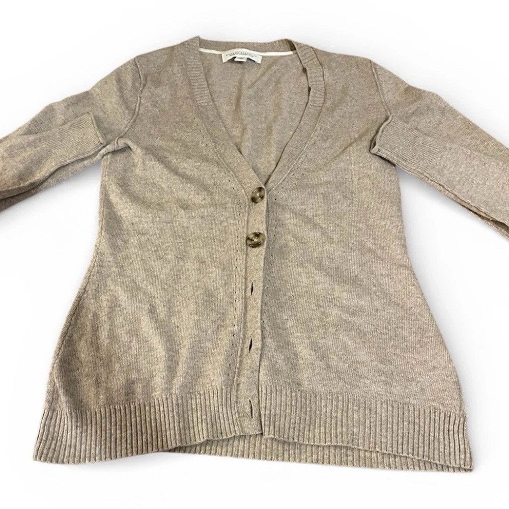 Banana Republic Grandmacore Cardigan Womens XSP Italian Wool‎ Cashmere Brown - Picture 2 of 5